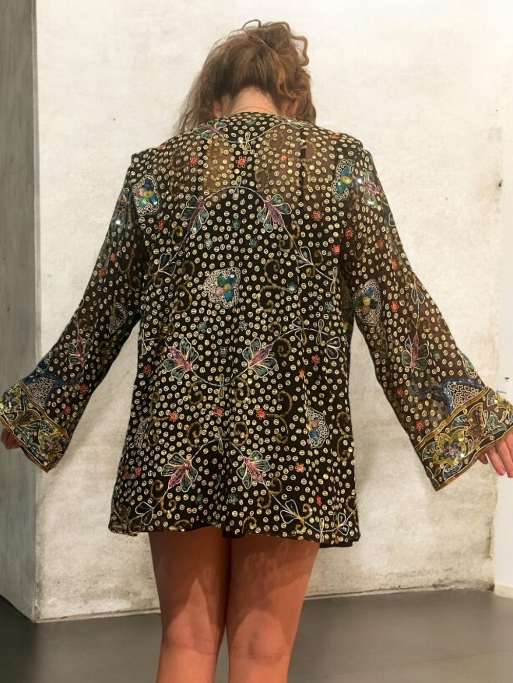 Swee Lo New York Art Deco Vintage Open Duster Jacket